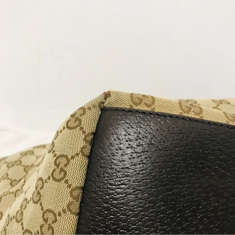 Gucci Gg canvas tote with web straps